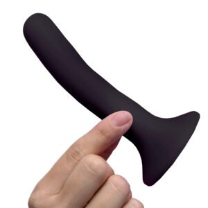 AE901-Black Black Silicone Strap-On Dildo - Small