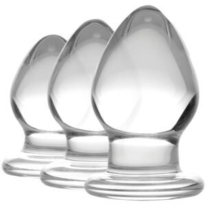 AF113 Triplets 3 Piece Glass Anal Plug Kit