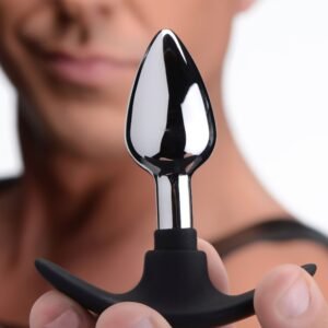 AG343-Small Dark Invader Metal and Silicone Anal Plug - Small