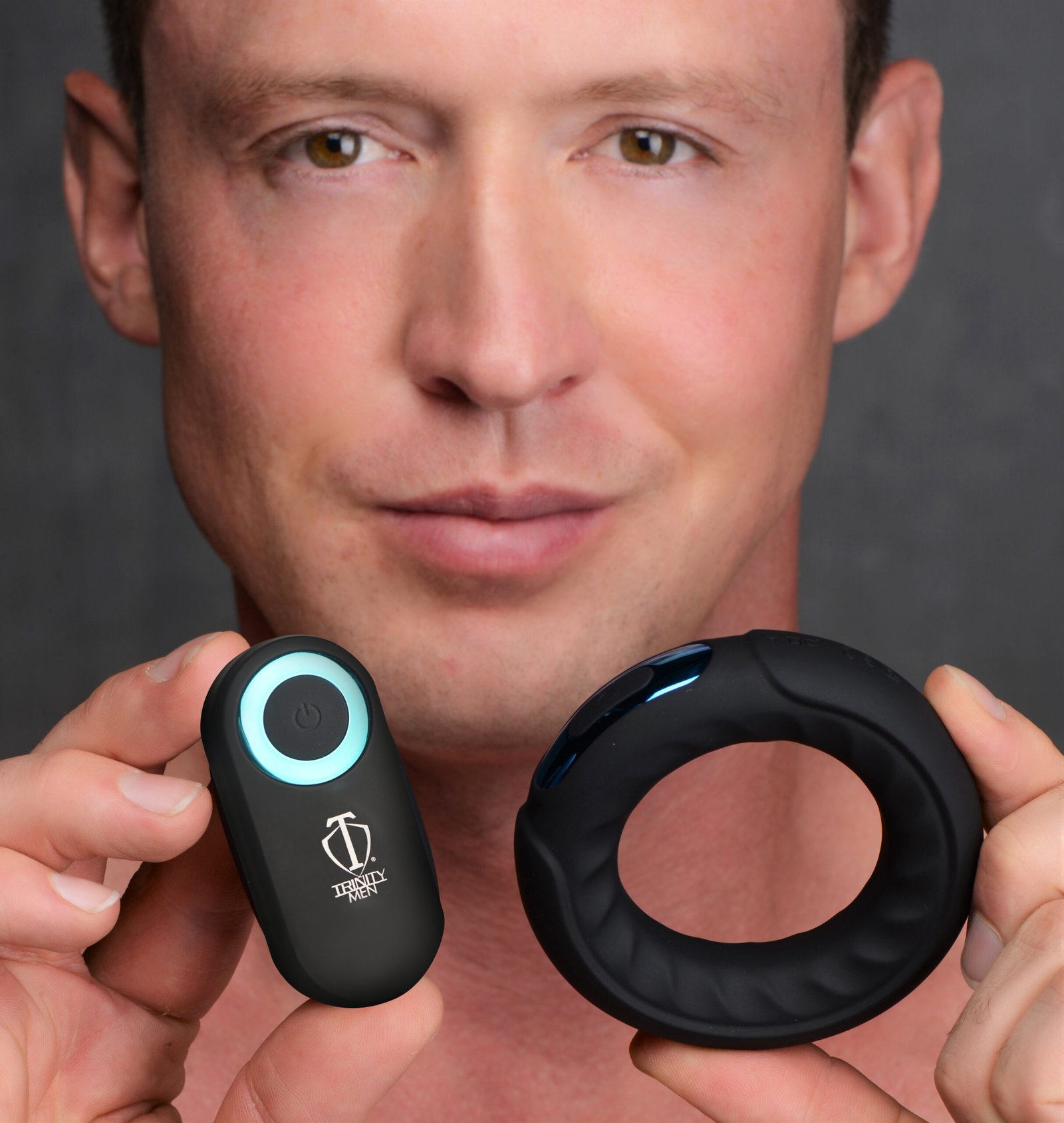 AG552-Male-Model-001 AG552 Remote Control 7X Silicone Cock Ring
