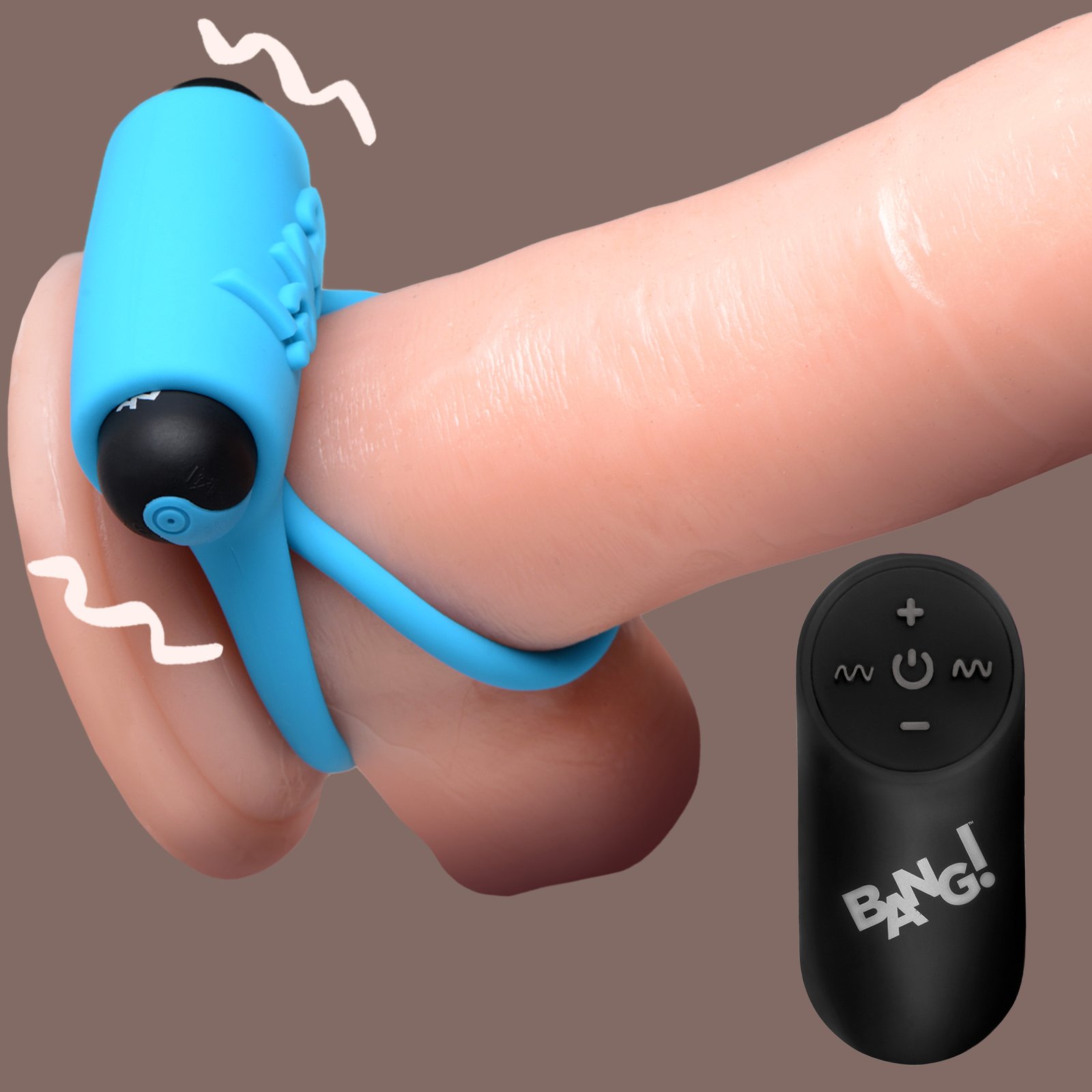 AG572-Blue_MAIN AG572-Blue Remote Control 28X Vibrating Cock Ring and Bullet - Blue