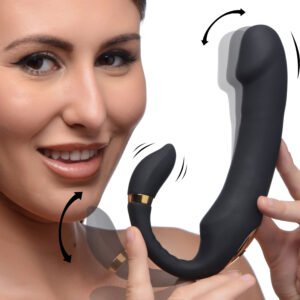 AG630 10X Pleasure Pose Come Hither Silicone Vibrator with Poseable Clit Stimulator