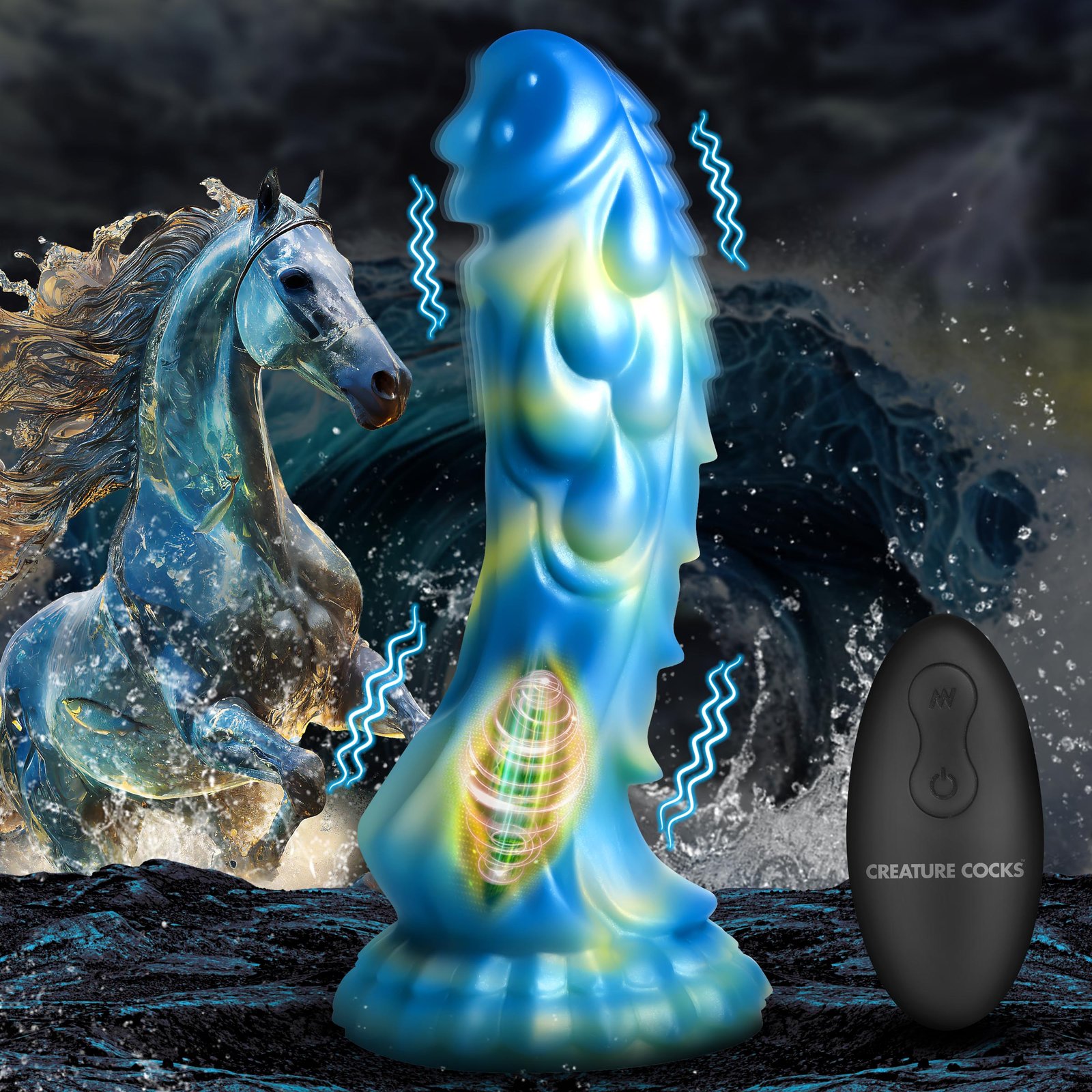 AH168_STD-MAIN AH168 Sea Stallion Vibrating Silicone Dildo with Remote