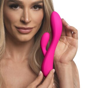 AH204-Pink 10X Flexible Silicone Rabbit Vibrator - Pink