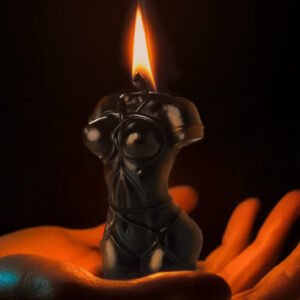 AH280-Black Bound Goddess Drip Candle - Black
