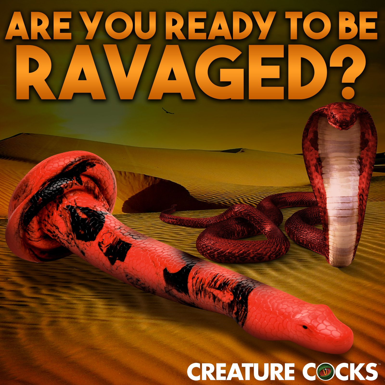 AH281-LARGE_02 AH281-Large King Cobra Silicone Dildo - 14 Inch