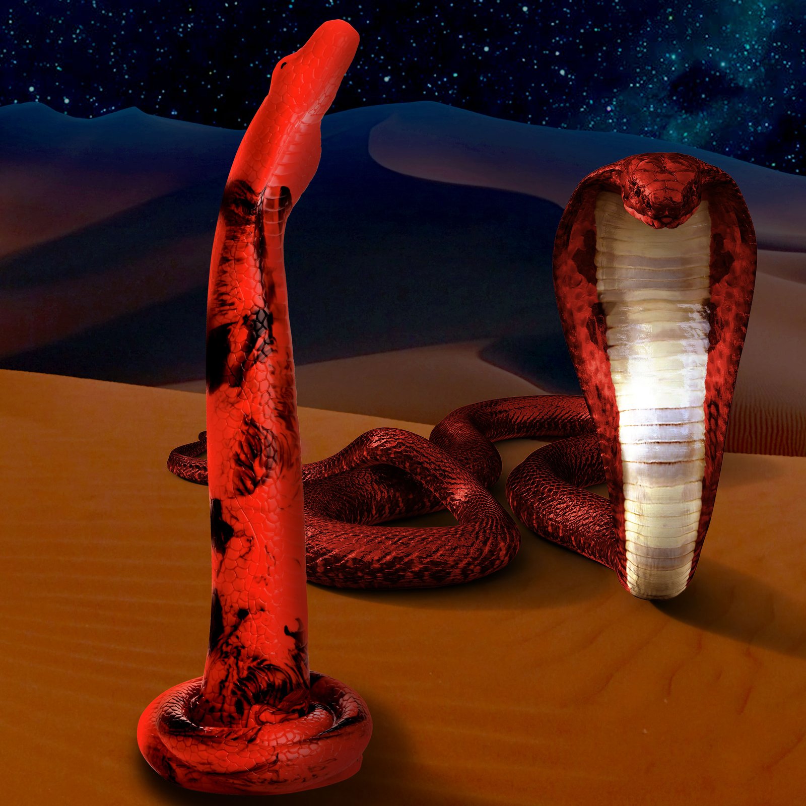 AH281-XL_STD-MAIN AH281-XL King Cobra Silicone Dildo - 18 Inch