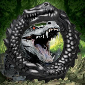 AH297 Black Caiman Silicone Cock Ring