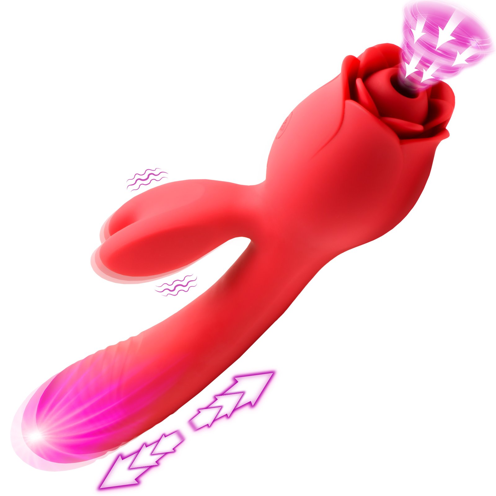 AH311_STD-MAIN_2 AH311 Blooming Bunny Sucking and Thrusting Silicone Rabbit Vibrator