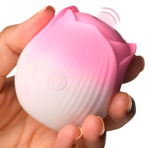 AH387-Pink Pulsing Petals Throbbing Rose Clit Stimulator - Pink