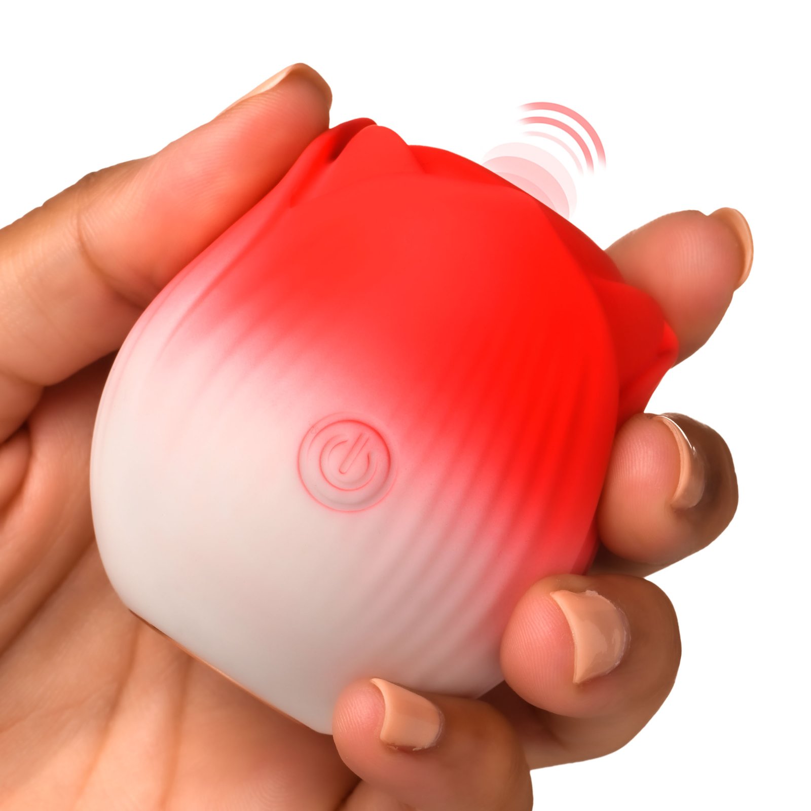 AH387-Red-STD_MAIN AH387-Red Pulsing Petals Throbbing Rose Clit Stimulator - Red