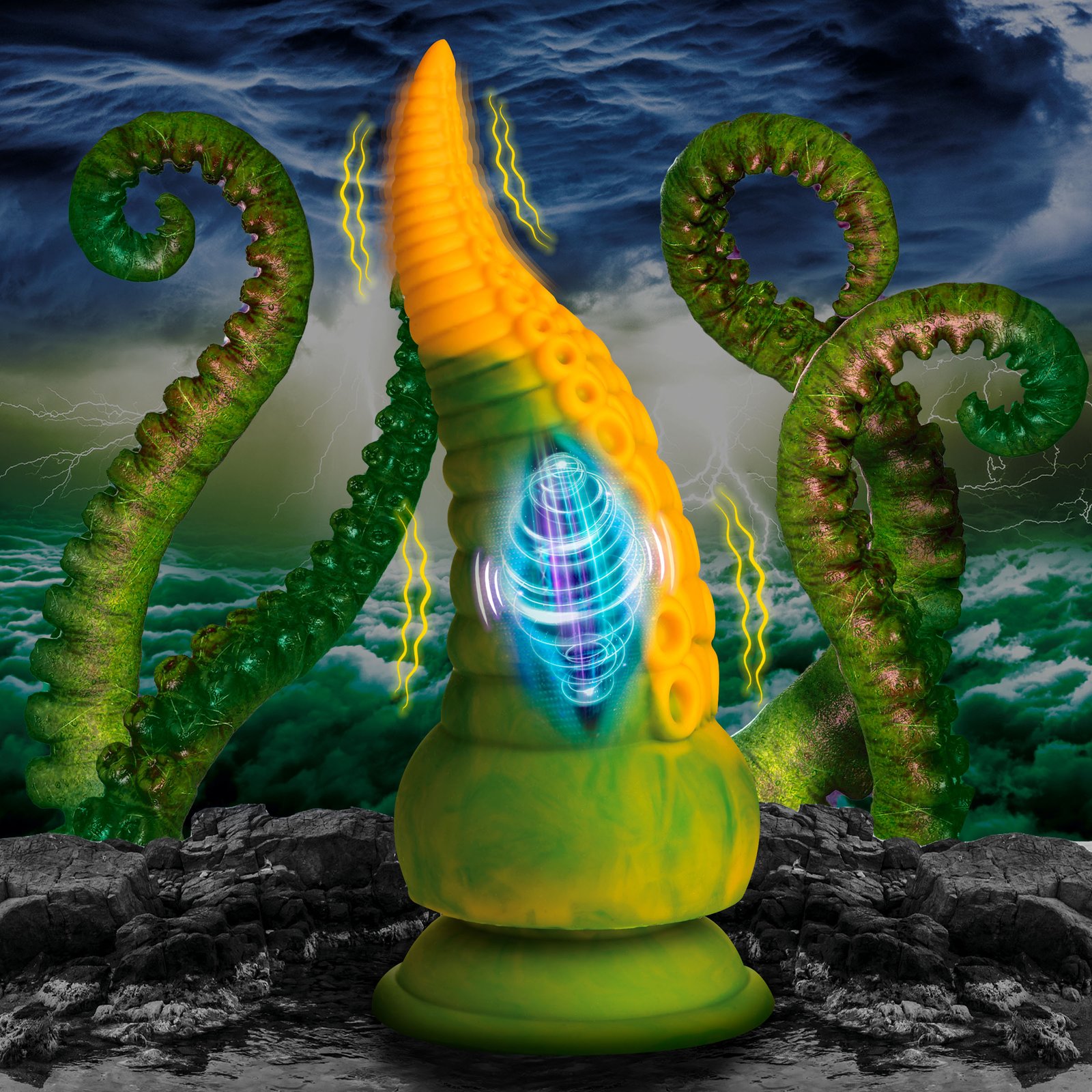 AH404_STD-MAIN AH404 Monstropus 2.0 Vibrating Tentacle Silicone Dildo