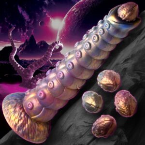 AH407 Deep Invader Tentacle Ovipositor Silicone Dildo with Eggs