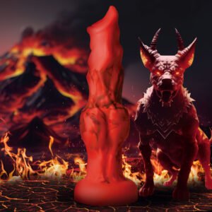 AH414-Large Fire Hound Silicone Dildo - Large