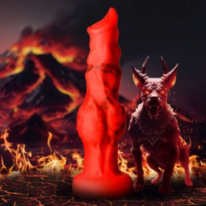 AH414-Med Fire Hound Silicone Dildo - Medium
