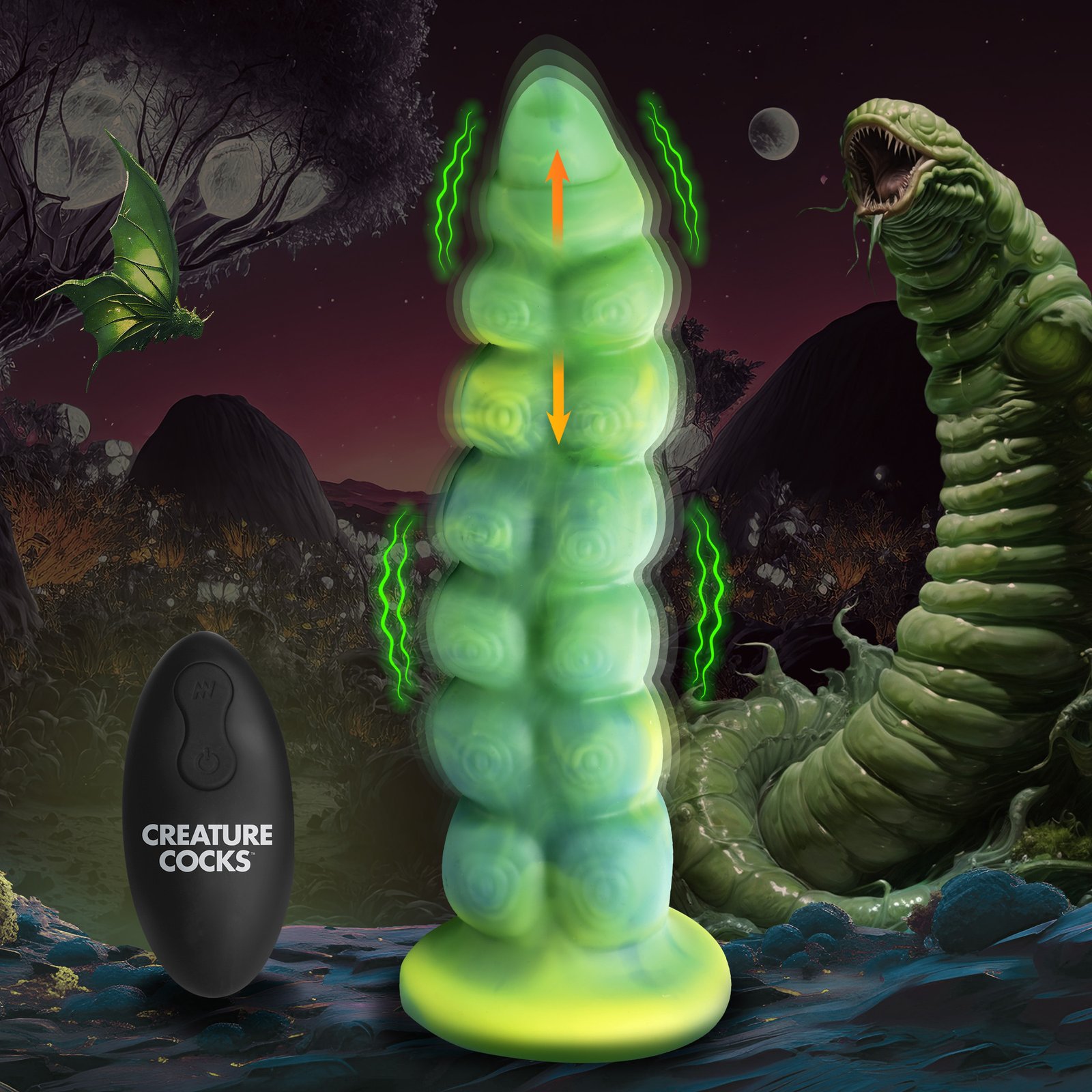 AH417_MAIN_2 AH417 Squirmer Thrusting and Vibrating Silicone Dildo