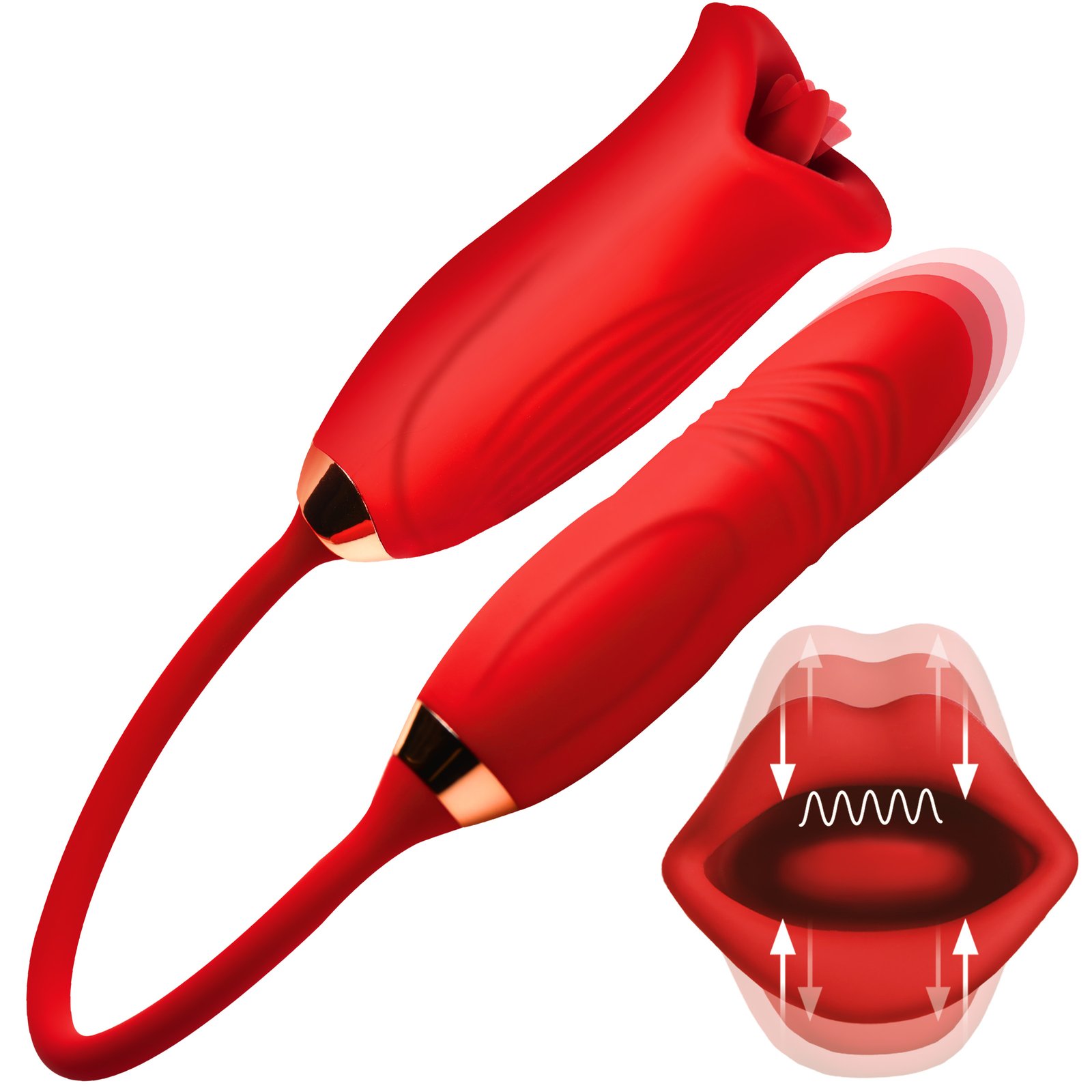 AH421_AMZN_MAIN AH421 Magic Kiss Clitoral Stimulator with Thrusting Vibrator