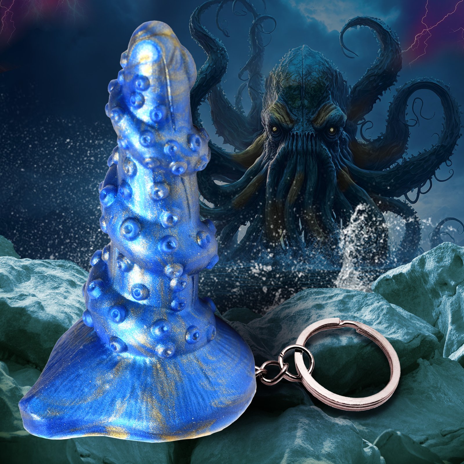 AH425_STD-MAIN-01 AH425 Lord Kraken Mini Dildo Key Chain