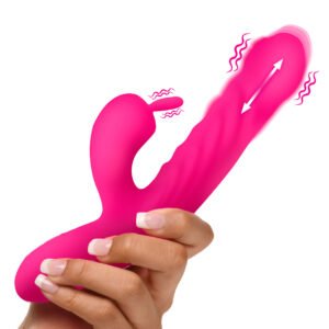 AH433 Thrusting and Vibrating Silicone Rabbit Vibrator