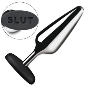 AH445 Butt Slut Metal & Silicone Butt Plug