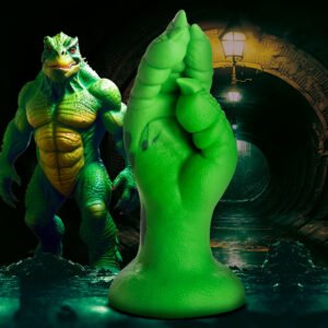 AH469-Green Raptor Claw Fisting Silicone Dildo - Green