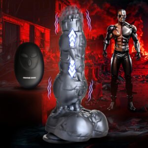 AH484 Cyborg Cock Thrusting and Vibrating Silicone Dildo