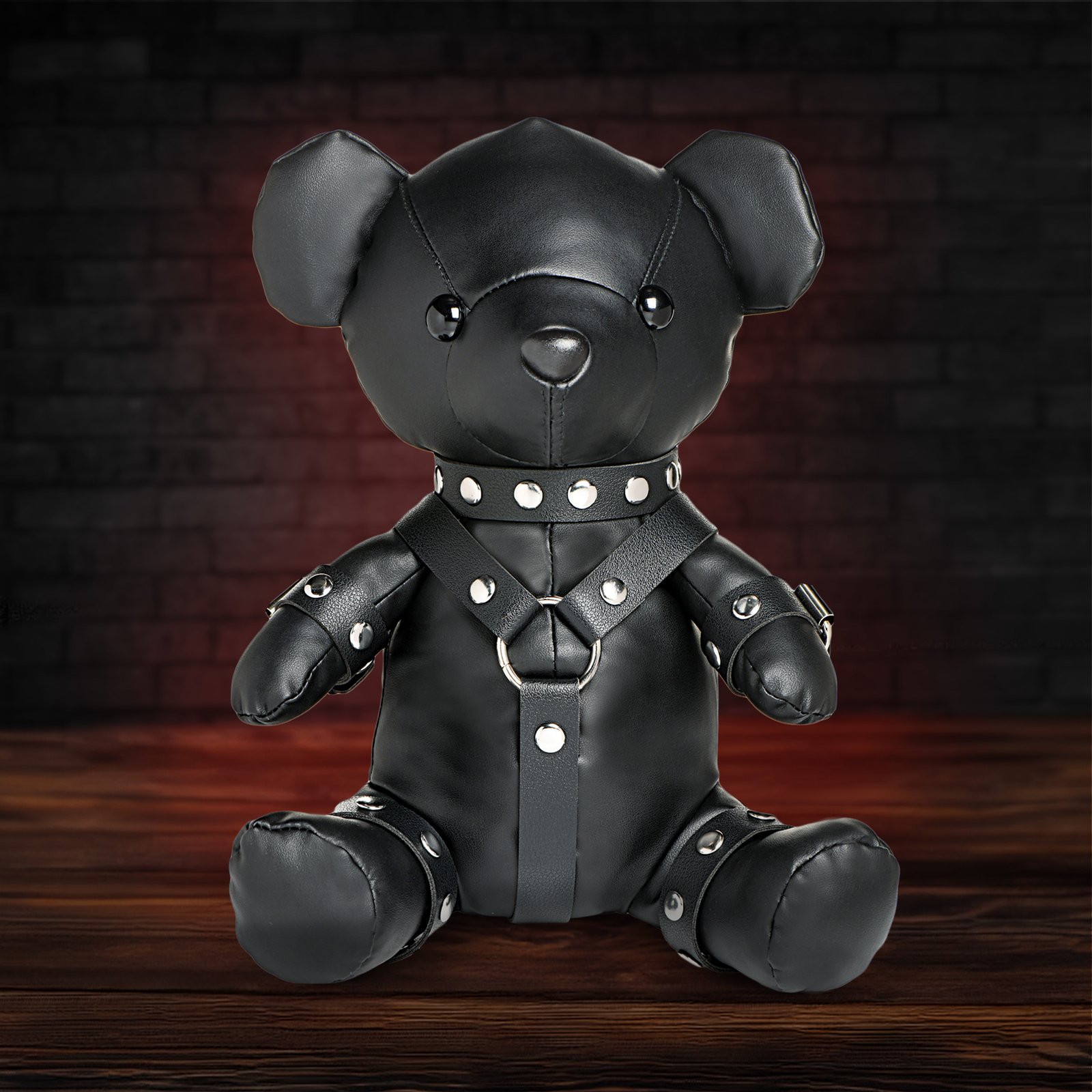 AH521-Black_STD-MAIN-v2 AH521-Black Gimp Teddy Bear - Black
