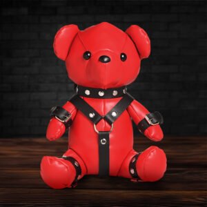 AH521-Red Gimp Teddy Bear - Red