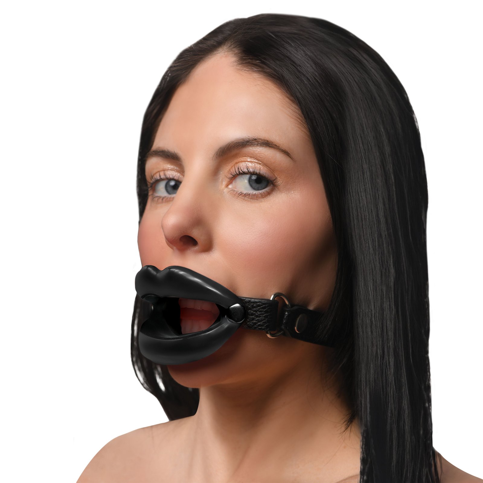 AH540-Black_STD_MAIN AH540-Black Juicy Lips Silicone Open Mouth Gag - Black