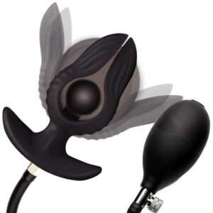 AH547 Dark Pearl Inflatable Vibrating Butt Plug