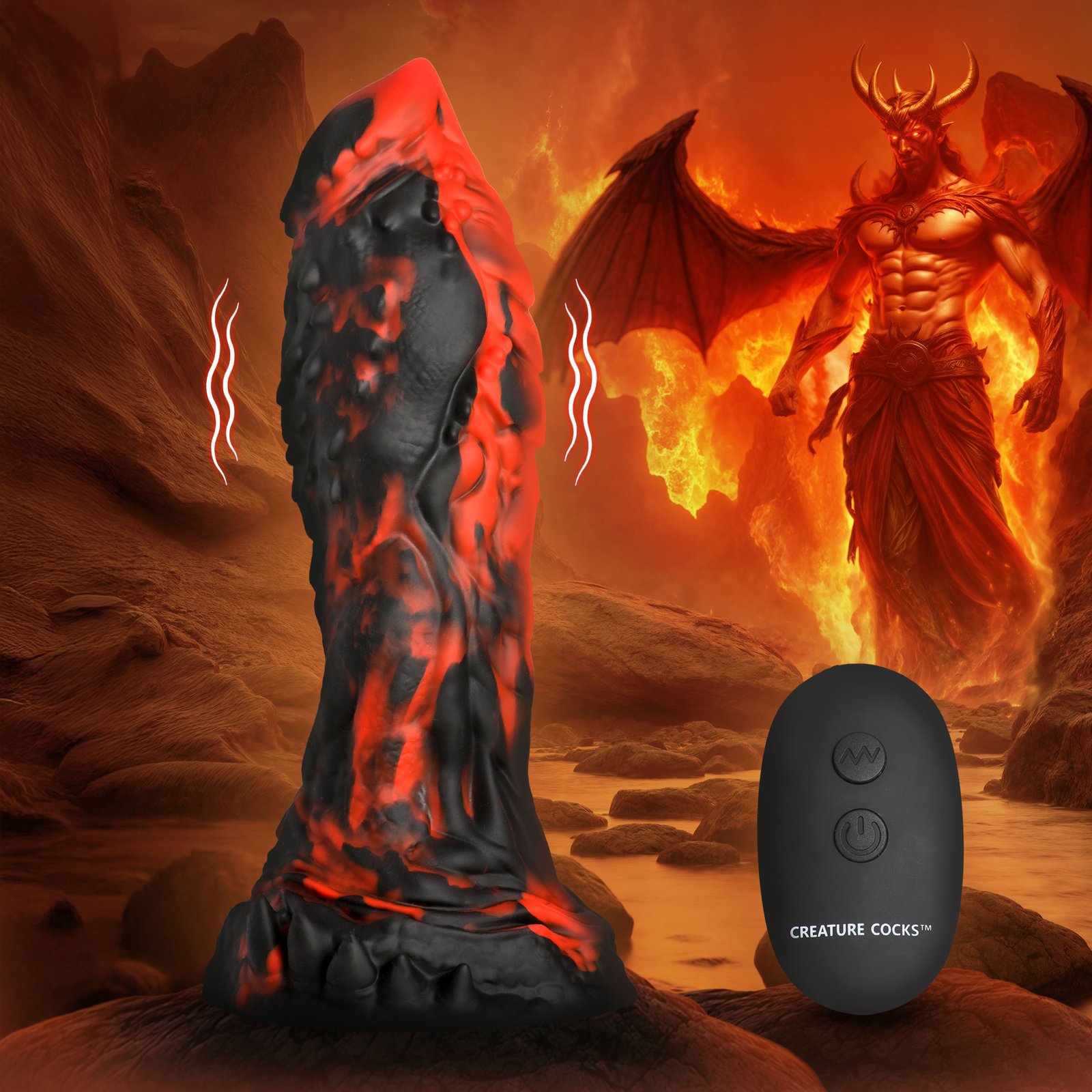 AH570_08 AH570 Inferno Cock Vibrating Silicone Dildo