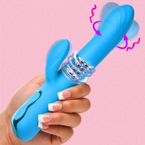 AH575 Rotating Beaded Silicone Rabbit Vibrator