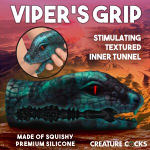 AH629-Green Serpentine Stroker Silicone Masturbator - Green