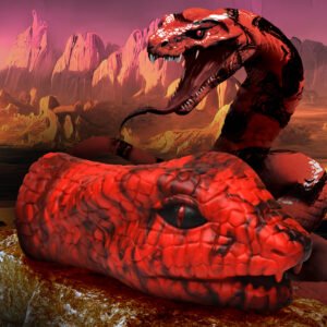 AH629-Red Serpentine Stroker Silicone Masturbator - Red