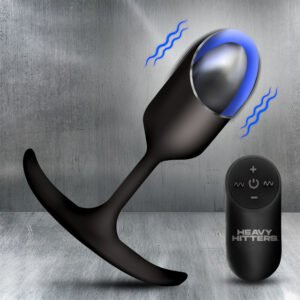 AH640-Med Vibrating Weighted Silicone Anal Plug