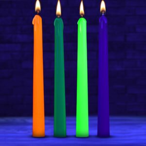 AH678 Glow Wax UV Blacklight Reactive Drip Candles Set of 4