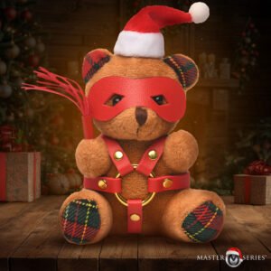 AH687 Holiday Bondage Bear Keychain - Brown