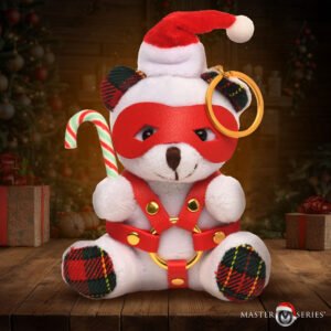 AH688 Holiday Bondage Bear Keychain - White
