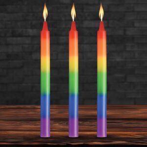 AH696 Pride Candles Rainbow Drip Candle Set of 3