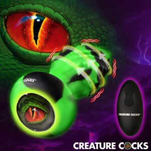 AH698 Eye of the Spawn Vibrating & Squirming Silicone Butt Plug