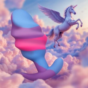 AH706-Large Unicorn Swirl Silicone Butt Plug - Large