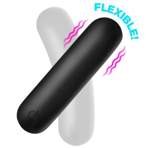 AH717-Black Flexible Silicone Bullet - Black