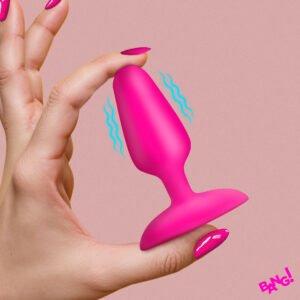 AH720-Pink Flexible Vibrating Silicone Butt Plug - Pink