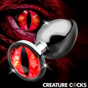 AH737-Large Sinister Eye Red Eye Metal Butt Plug - Large