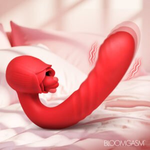 AH768 Boom Bloom Thrusting & Licking Rose Vibrator