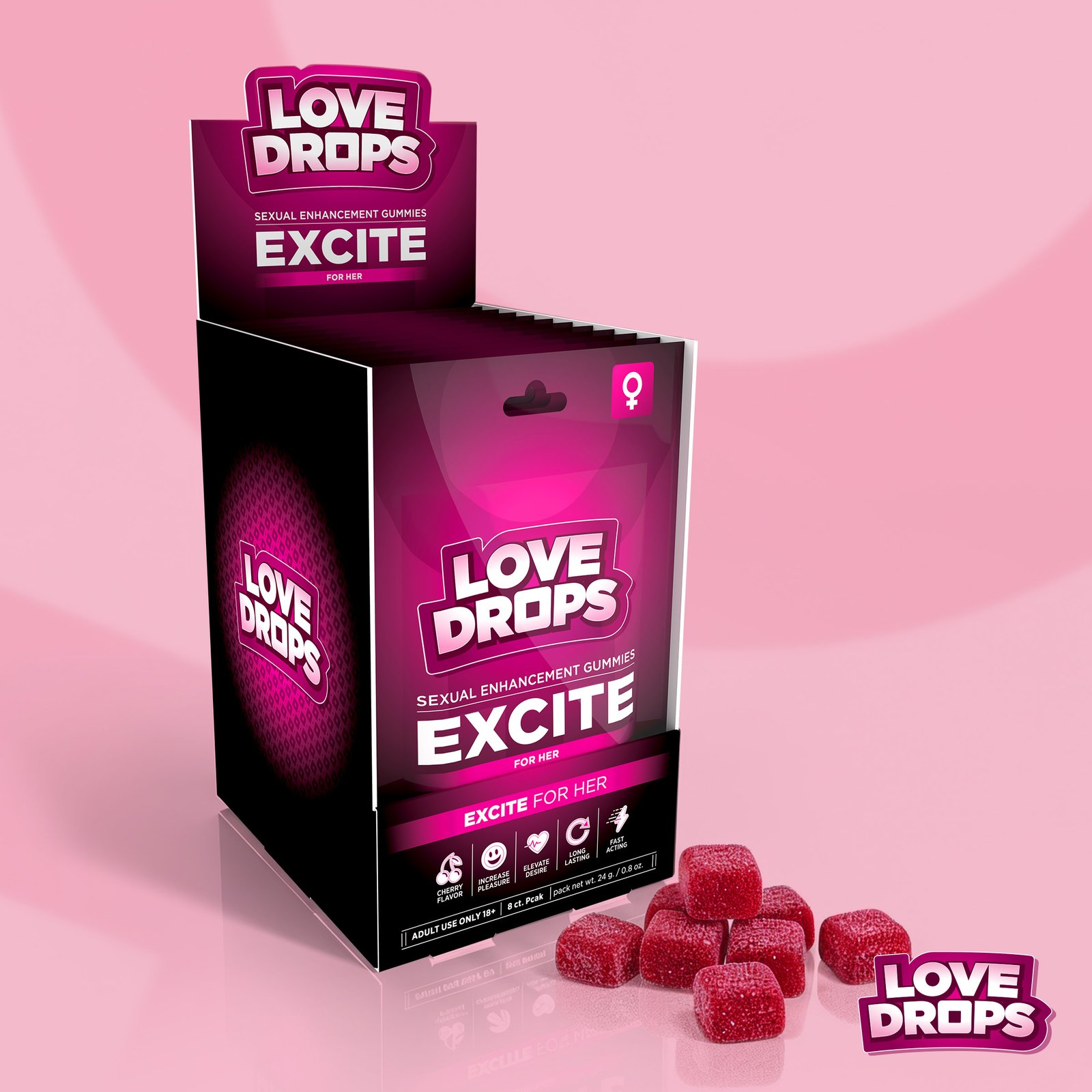 AH788_STD-MAIN AH788 Sexual Enhancement Gummies for Her - Excite POP Display 12ct