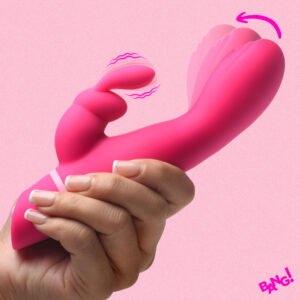 AH793 Come Hither Silicone Rabbit Vibrator - Pink