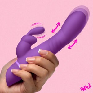 AH794 Thrusting Silicone Rabbit Vibrator - Purple