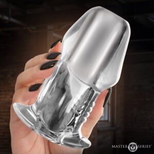 AH803-L Dicked Clear Hollow Anal Plug - Large