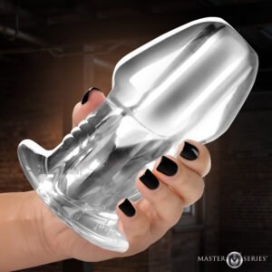 AH803-XL Dicked Clear Hollow Anal Plug - X-Large